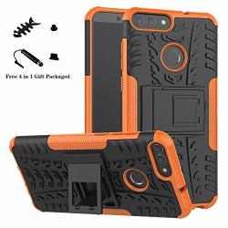 Huawei P Smart Case Liushan Shockproof Heavy Duty Combo Hybrid Rugged Dual Layer Grip Cover With Kickstand For Huawei P Smart Smartphone With 4IN1
