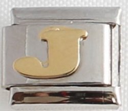 Italian Charm - Gold Plated Letter J