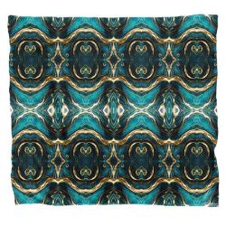 Blue Marble Gold Light Weight Fleece Blanket By Nathan Pieterse