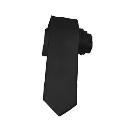 Skinny Black Tie 2 Inch Solid Mens Tie Satin By K. Alexander