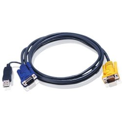 Aten 2L-5202UP USB Kvm Cable With 3-IN-1 Sphd And Built-in PS 2 To USB Converter 1.8M
