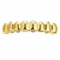 Csjd Hip-hop Gold Braces 8 Upper Teeth 8 Teeth Real Gold Plating 18K Gold Hip-hop Braces A