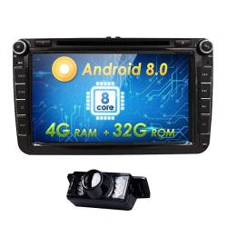 Android 8.0 Octa-core 8 Inch Double Din Car DVD Player For Vw Volkswagen Jetta Golf 5 6 Skoda Passat Caddy T5 Seat With