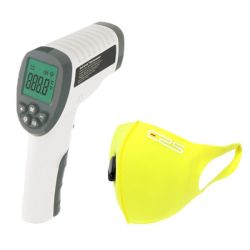1 X Cloc Infrared Thermometer 1 X Ers - Reusable Face Mask - Yellow