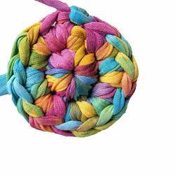 Clisil Colorful Diy T-Shirt Yarn Bulky Fabric Yarn Spaghetti Yarn Craft Materialdiy Crochet Yarn Chunky Knit Rug Basket Pet Bed Yarn 180G