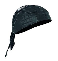 Leather BLACK Style Do Rag Doo Rag Skull Cap Head Wrap