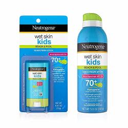 Neutrogena Wet Skin Kids Stick Sunscreen Broad Spectrum Spf 70 0.47 Oz & Neutrogena Wet Skin Kids Sunscreen Spray Broad Spectrum Spf 70+ 5 Oz 1 Ea