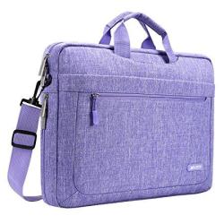 Mosiso Messenger Laptop Shoulder Bag For 17-17.3 Inch Macbook notebook netbook chromebook tablet Polyester Messenger Briefcase Sleeve Case Cover With Adjustable Depth At Bottom Purple