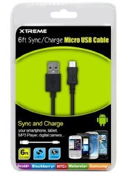 Xtreme 12-FEET USB Micro-b To Usb-a Cable - Retail Packaging - Black