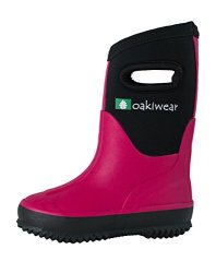 Oakiwear Children's Neoprene Rain Boots Snow Boots Muck Rain Boots Dark Pink 10T