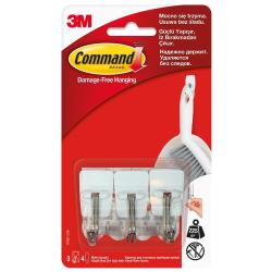 3M Wire Hooks Clear Sml Damage-free Hanging 3 Hooks 4 Strips Command