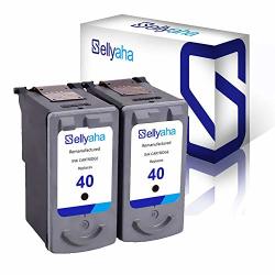 Sellyaha 2 Pack Remanufactured Canon PG-40 0615B002 Black Ink Cartridge Replacement For Canon Pixma IP1600 IP2600 MP210 MX310 MP470 MP460 MP160 IP1800 MP450 IP1700 MX300 Printer