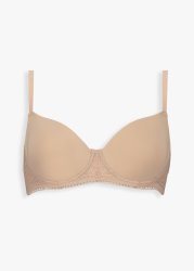 Non Padded Underwire Lace Inset Balconette Bra A-d