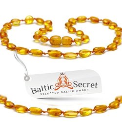 Baltic Amber Teething Necklace Certified Amber Beads 50% Higher In Value And Effectiveness Extra Safe Teething Necklace With Teething Pain & Drooling Reduce Properties HNY.P-BN37.5