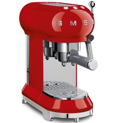 Smeg 50S Style Fiery Red Retro Espresso Coffee Machine ECF01RDSA