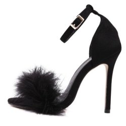 Djigirls Sexy Faux Fur Gladiator High Heel Sandals - Picture Color 6