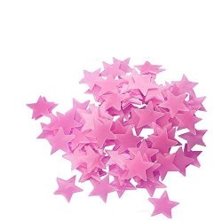 Wemore 100PCS Plastic 3D Stars Glow In The Dark Stickers Night Luminous Wall Decal Sticker For Kids