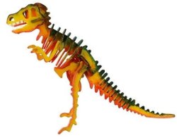 3D Wooden Puzzle With Paints - T-rex