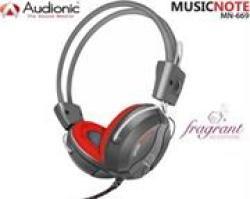 Audionic MusicNote MN-669 Wired Ultra Soft On-Ear-Grip Fragrant Stereo Headset with Noise Cancellation Microphone in Red