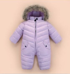 High Quality New Brand Winter Outerwear Baby Rompers Duck Down Coat - Lavender 13-18 Months