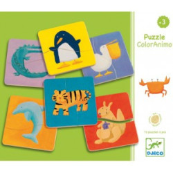 Djeco - Wooden Puzzle - Color Animo