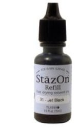 Stazon Refill - Jet Black 15ML - Solvent Ink