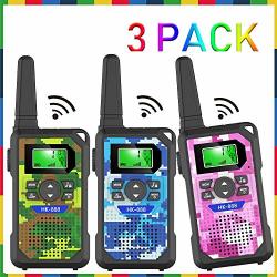 Hmil-u Kids Walkie Talkie 3 Km Long Range With 22 Channels LED Flashlight Walkie Talkie For Boys & Girls Kids Gift For Age 3-12 Year Outdoor Games 3PACK