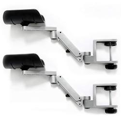 Patu 2 Packs 1 Pair Rotating Desk Extension Elbow Pad Armrest - Aluminum Alloy Arm Stand Wrist Rest Ergonomically Designed For Professional Computer Monitor