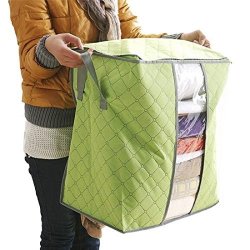 Storage Box Bag Ftxj Hot Portable Non Woven Underbed Pouch Housekeeping Organizers Green