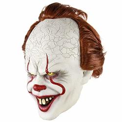 It Pennywise Halloween Clown Mask 2019 Stephen King Movie Adult Horror Joker Full Face Costume Party Prop And Red Balloon