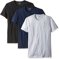 Emporio Armani Men's Cotton Crew Neck T-shirt 3-pack Grey navy black Medium