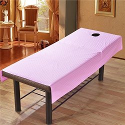 Alhbnay Massage Couch Cover With Face Hole Beauty Salon Spa Massage Bed Sheet Cover-pink 75X190CM 30X75INCH
