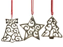 Bell Star Tree Decoration Nickel And Brass