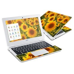Mightyskins Skin Compatible With Acer Chromebook 11 CB3-111 Laptop Cover Wrap Sticker Skins Sunflowers