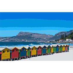 Adult Painting By Numbers - Muizenberg Beach Huts - L