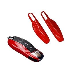 Smart Carmonmon Protectors Keyless Remote Key Cases Shell Car Key Case Platic Cover Case Cover Side Blades For Porsche Cayenne Panamera Red