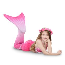 3 Piece Kids Pink Princess Mermaid Bikini GB39 - 150