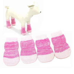 Cat Dog Socks Pink Color Cotton Knit Anti-slip Breathable Pet Socks