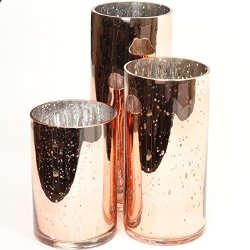 Koyal Wholesale Koyal Whole Mercury Glass Cylinder Vases Set Of 3