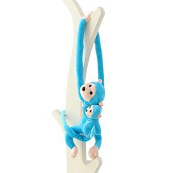 Raylans 2PCS Baby Kids Soft Plush Toy Hanging Long Arm Monkey Stuffed Animal Doll Blue