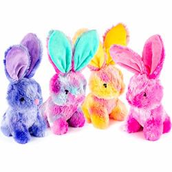 Giftable World Metropawlin Pet Plush Pet Toy 7 Inch Assorted Tie Dye Pastel Bunnies With With Squeaker And Crinkle Ears Dog Chew Toy