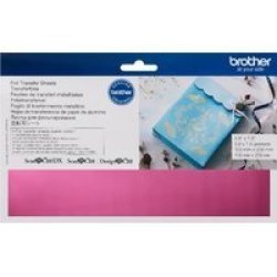 Brother Scanncut Foil Transfer Sheets - Pink 100 X 200MM 4 Sheets - Use With Foil Transfer Starter Kit