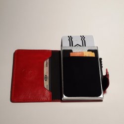 Automatic Pop-up Card Holder - Pu Leather Red