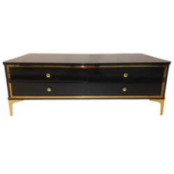 Hilda Glossy Coffee Table Black And Gold