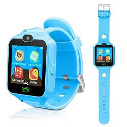 DUIWOIM Smart Watch For Kids Girls Boys Smartwatch With Game Kids Phone Smartwatch Digital Camera Sim Sos Smart Watches Childrens Toys Gifts Blue