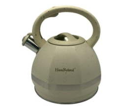Beige Kettle 4L Whistling Spotted Stainless Steel Haus Roland