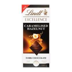 Lindt Excellence Caramelised Hazelnut Dark Chocolate Slab 100 G