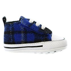 Converse Kids Baby Boy's Chuck Taylor All Star First Star Infant toddler Blue black white 1 Infant M