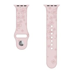 Four-leaf Clover Debossed Silicone Strap For Apple Watch 9 41MM