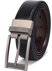 For Belts Men Reversible Leather 1.25" Waist Strap Fashion Dress Buckle Beltox